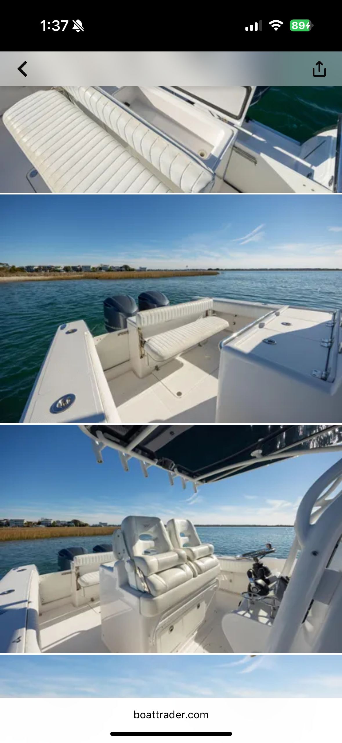 Southport 29 Center Console 2014 on calm water with clear view of the deck.