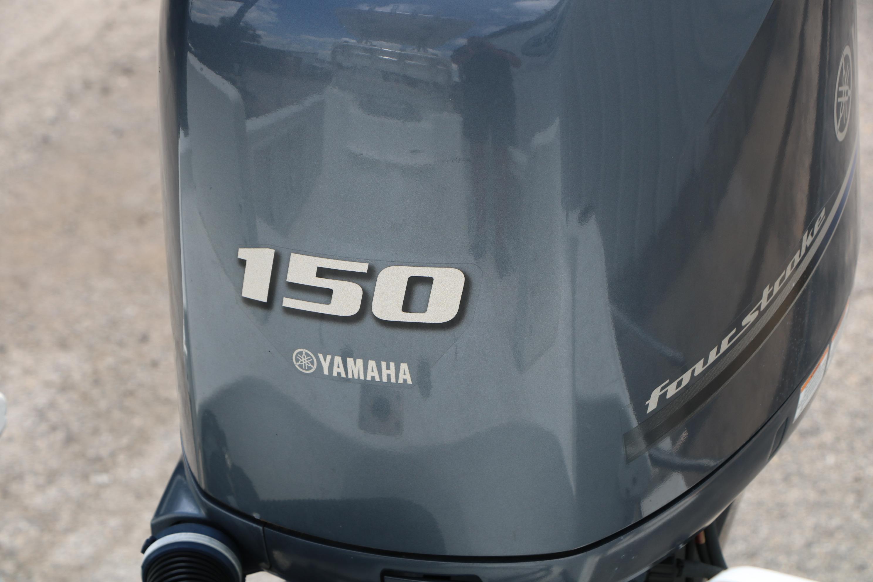 Yamaha 150 four-stroke outboard motor on 2015 Sea Hunt BX 22 BR boat.