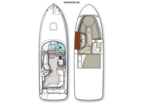 Layout of the 2006 Sea Ray Sundancer 260 yacht.