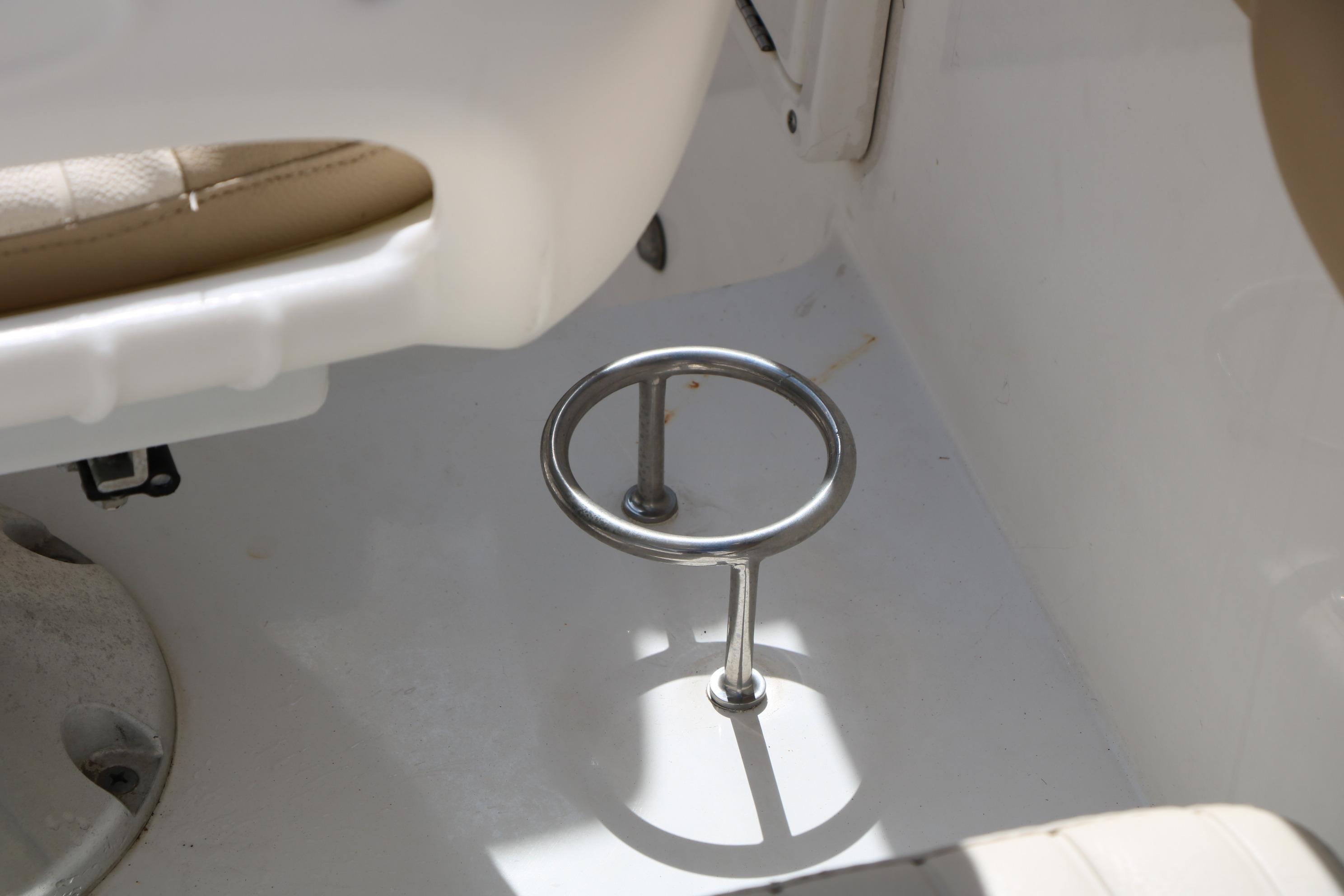 Stainless steel cup holder on 2017 Sea Fox 226 Traveler boat interior.