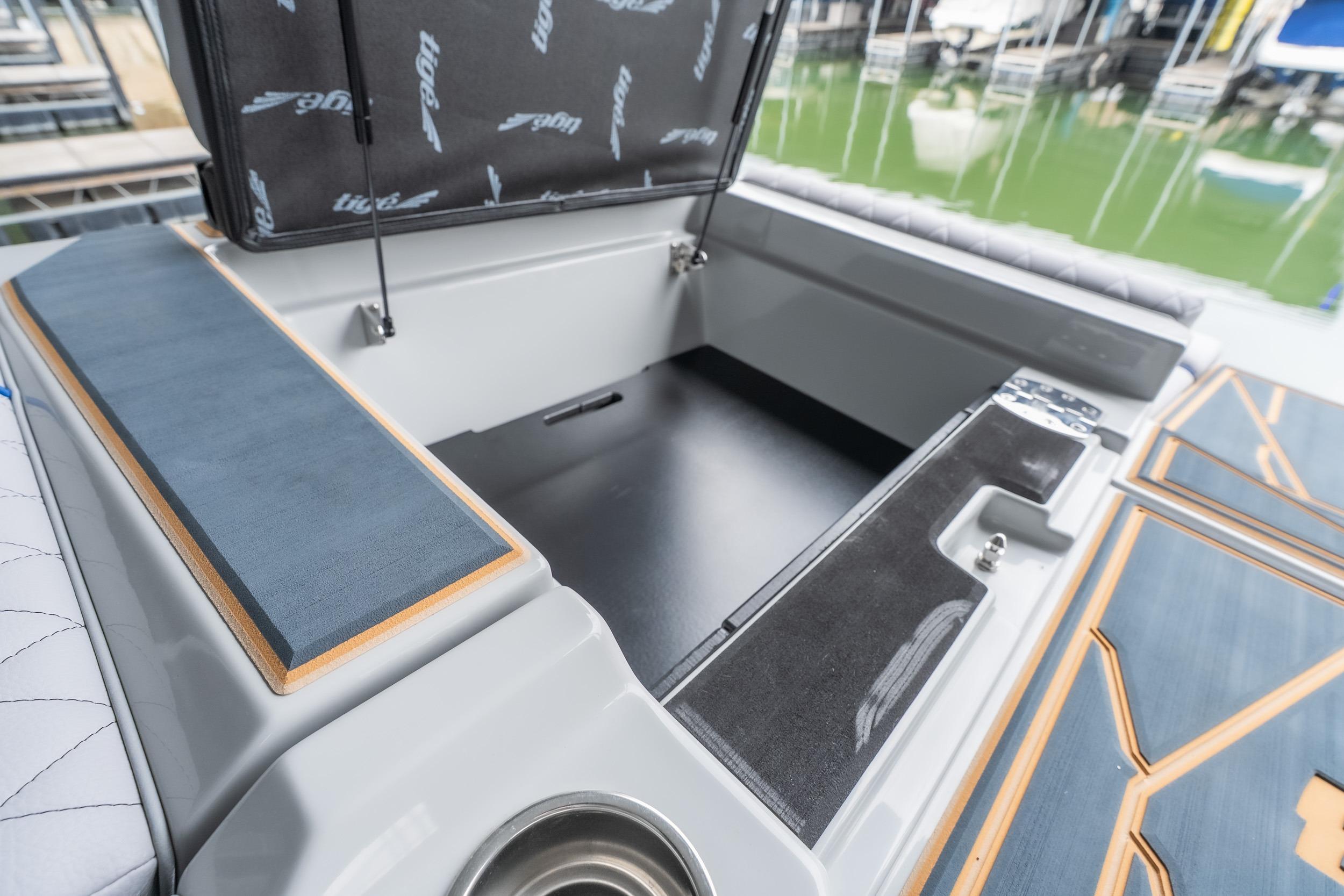 2026 Tigé Z3 boat storage compartment with sleek design and modern features.