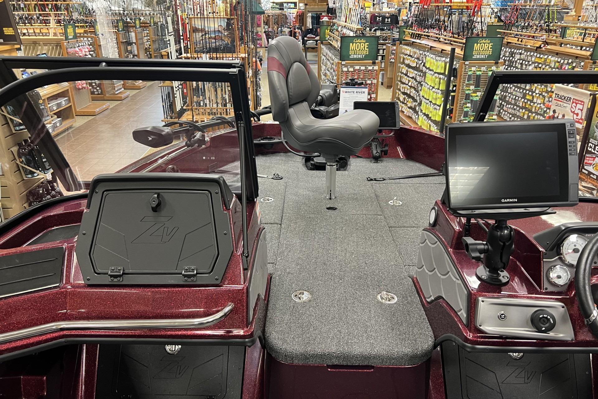 Interior of 2026 Nitro ZV20 Pro boat with advanced navigation system and seating.