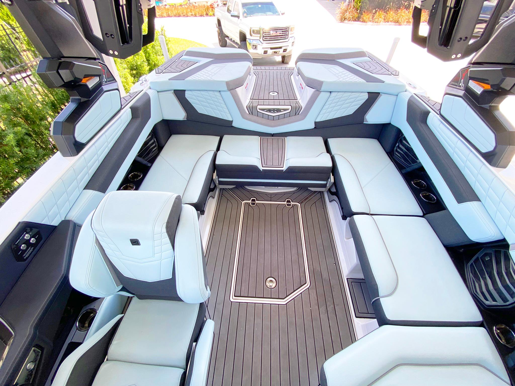 2024 Nautique Super Air Nautique G21 interior with luxurious seating and modern design.