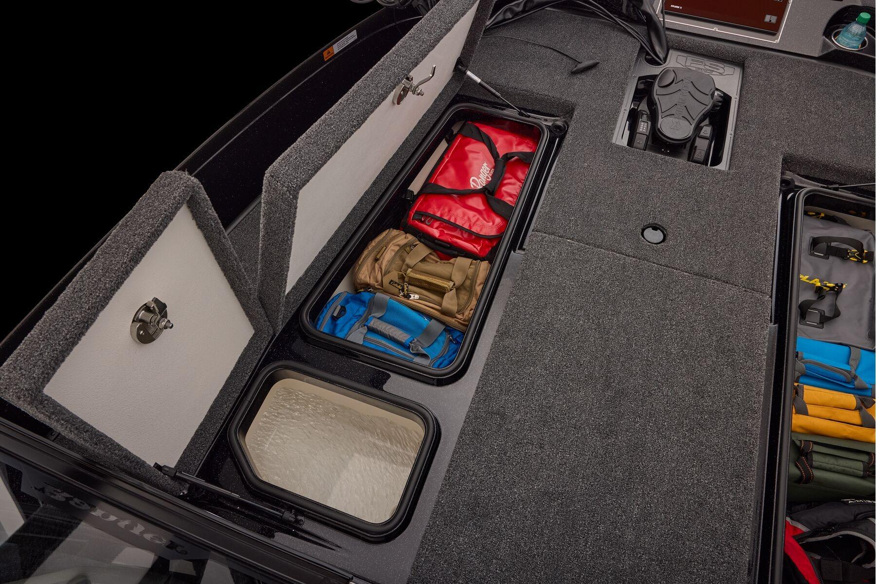 Manufacturer Provided Image: 2026 Ranger 620xFS Pro boat storage compartments with organized gear and equipment.