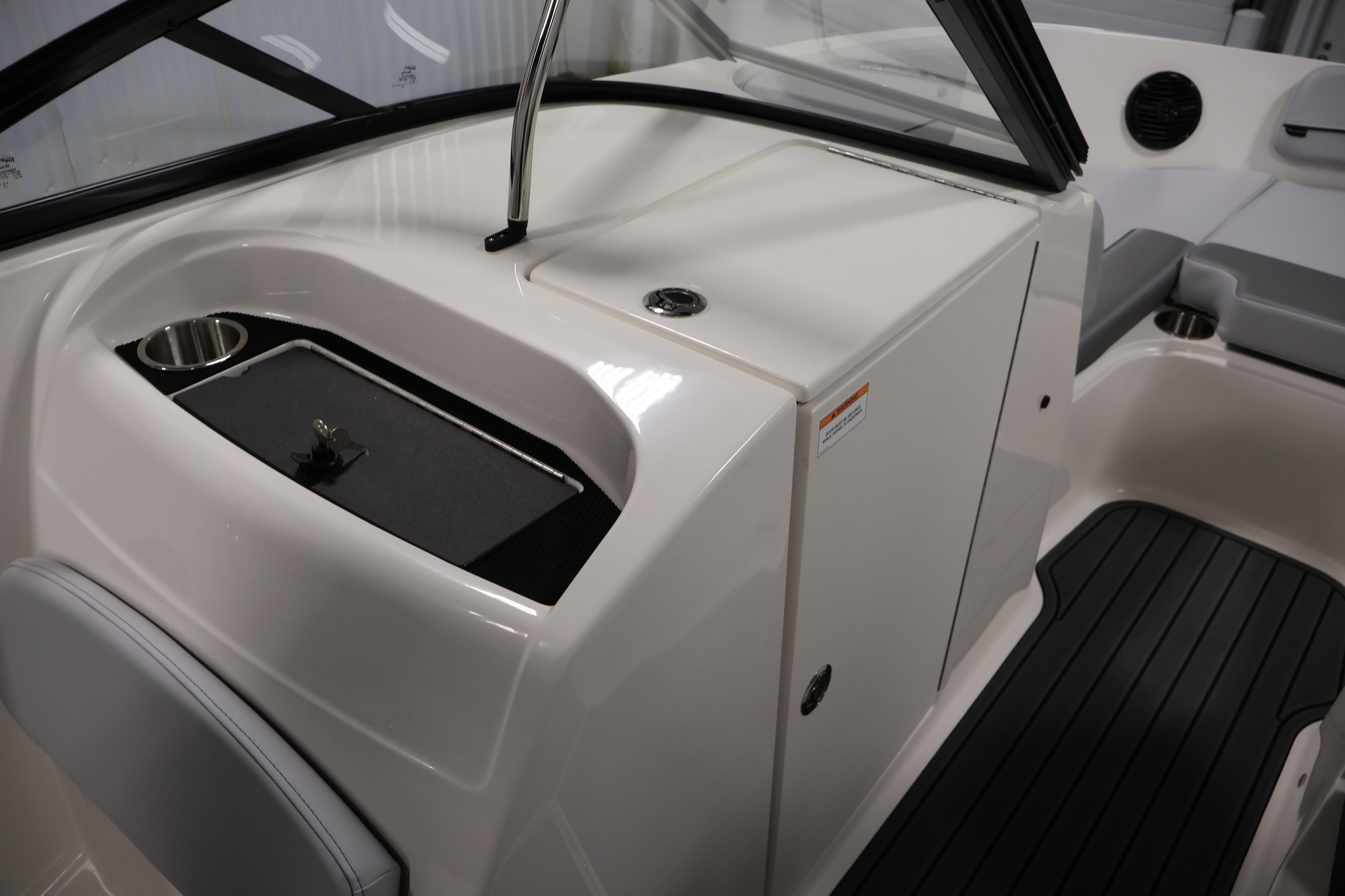 2026 Bayliner VR6 Bowrider I/O interior with sleek seating and modern design.