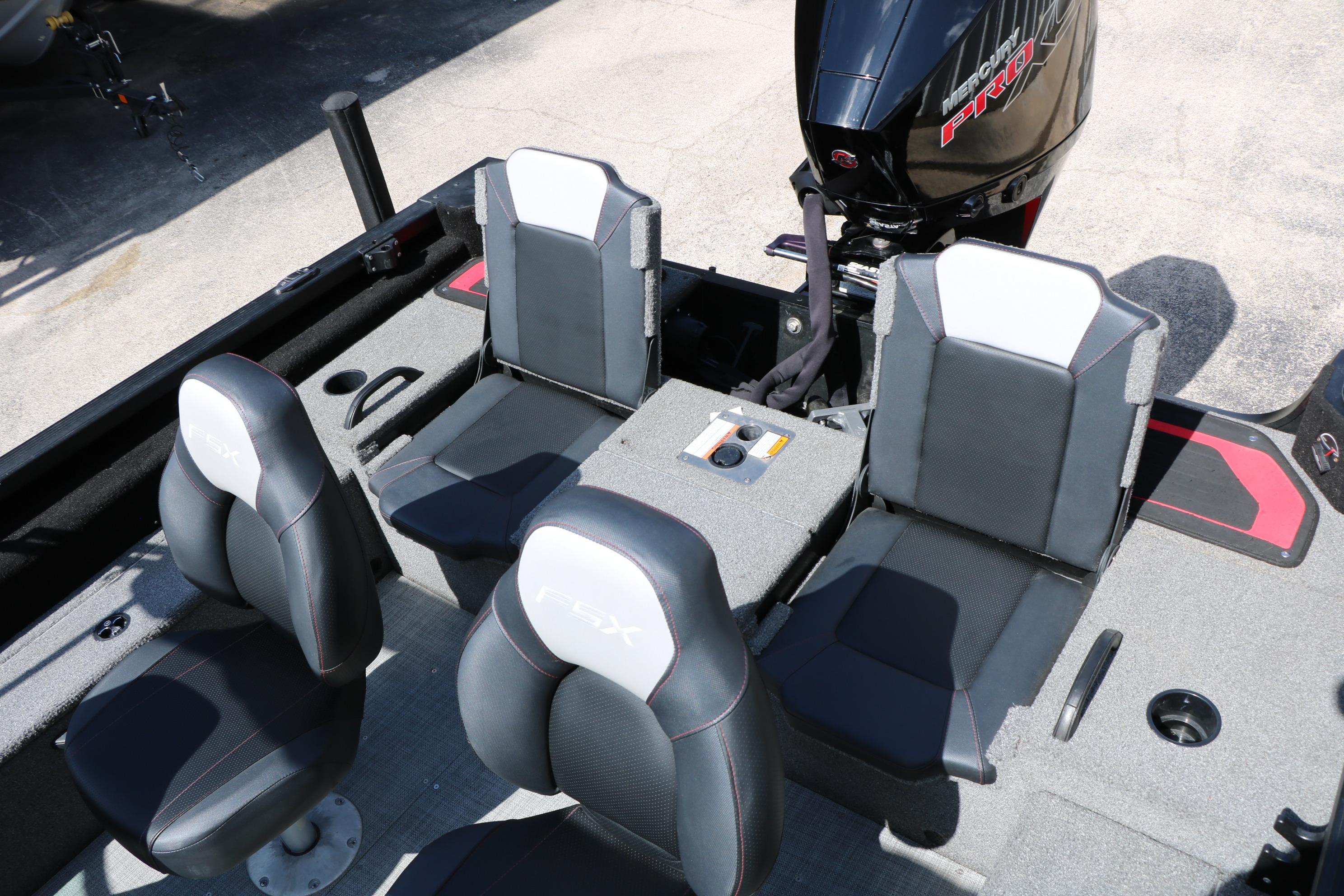 2023 Alumacraft Competitor FSX 185 boat interior with seating and Mercury Pro engine.
