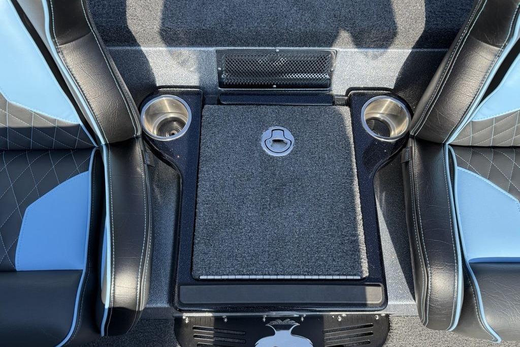 Interior of 2026 Phoenix 20 XE boat with cup holders and seating.