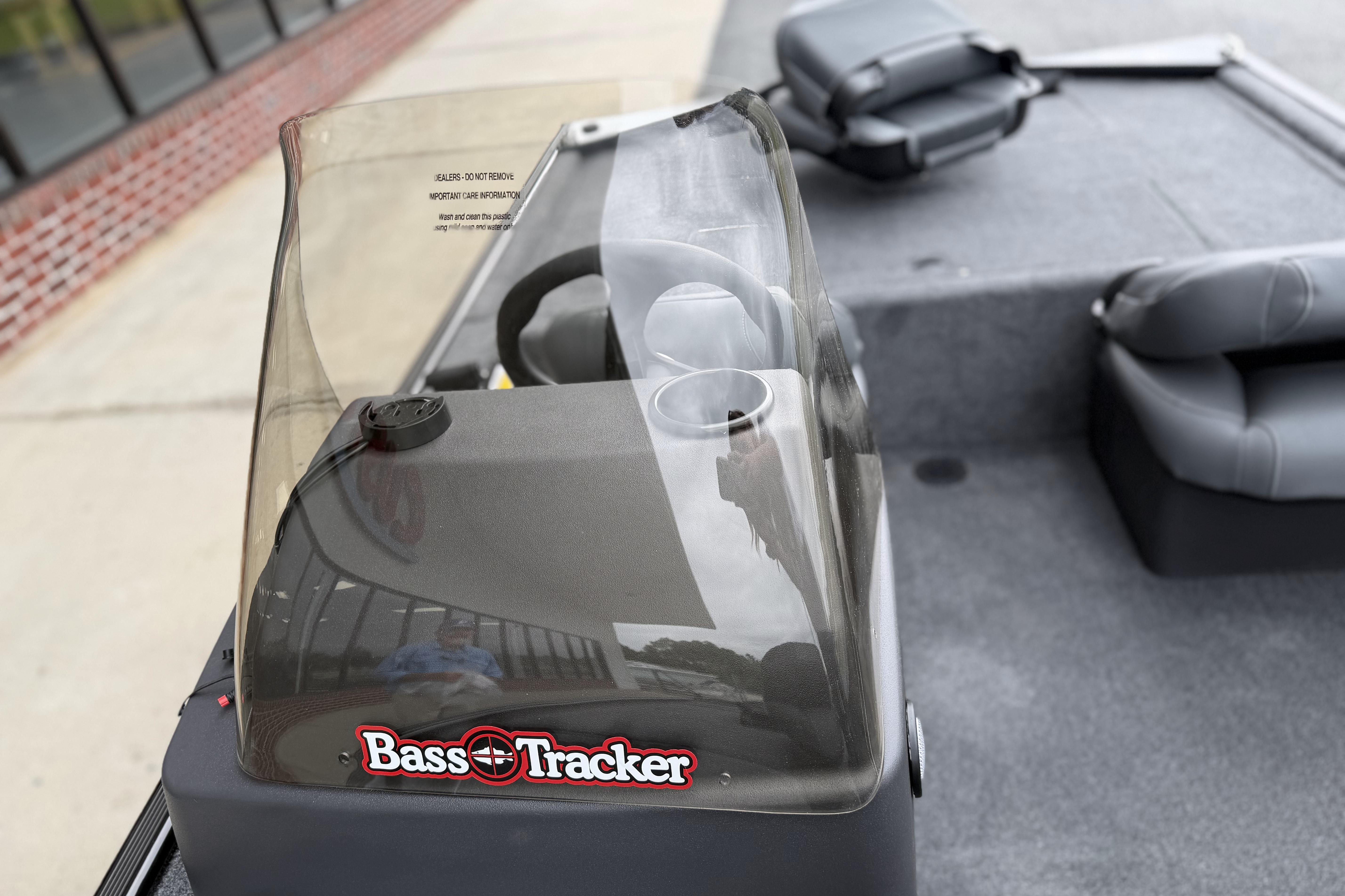 2026 Tracker Bass Tracker Classic XL boat interior with steering console and seating.