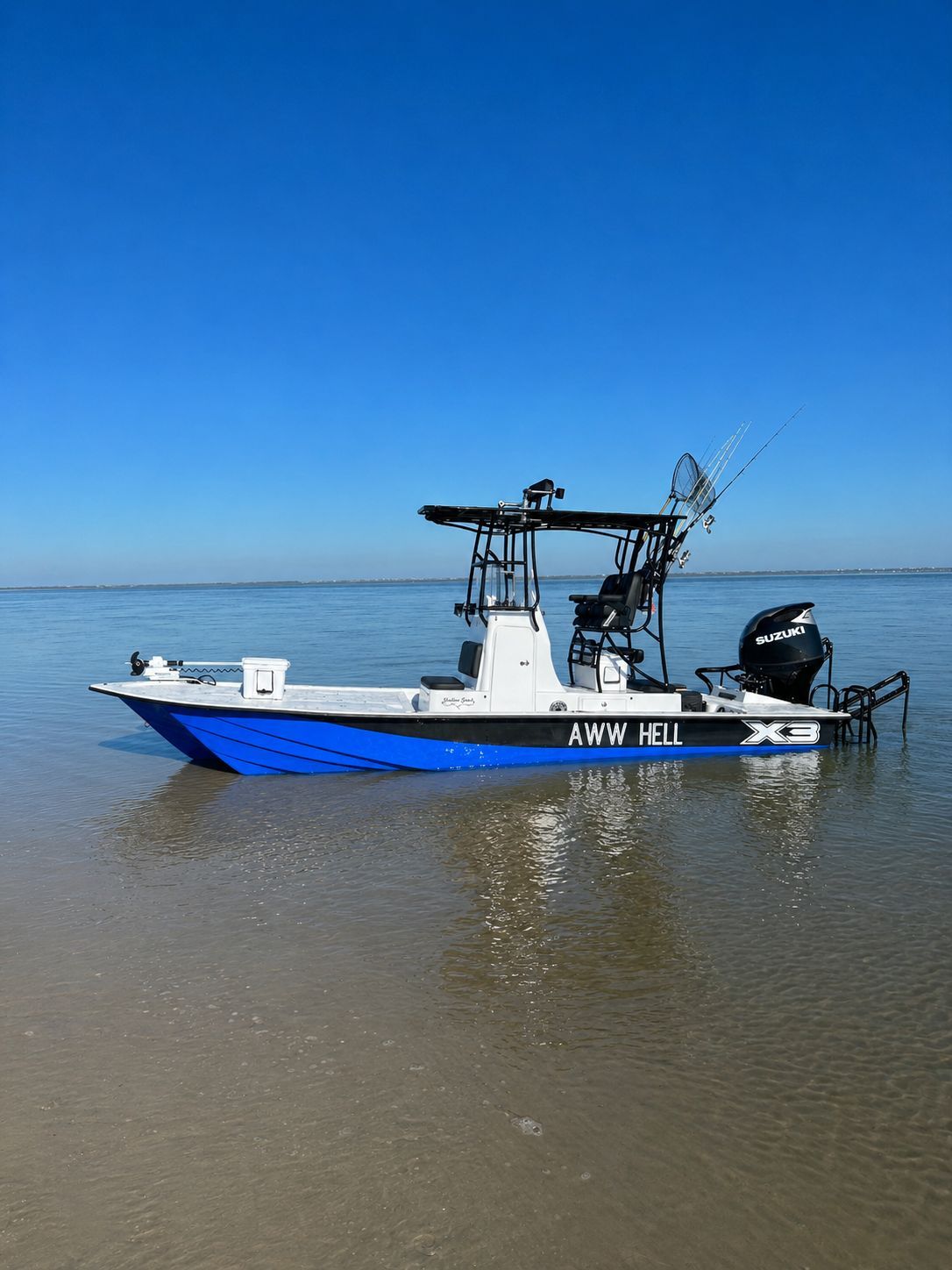 2023 Shallow Sport 25 X3 boat on calm water.