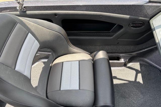 2026 Ranger 212LS boat interior with gray and white seating.