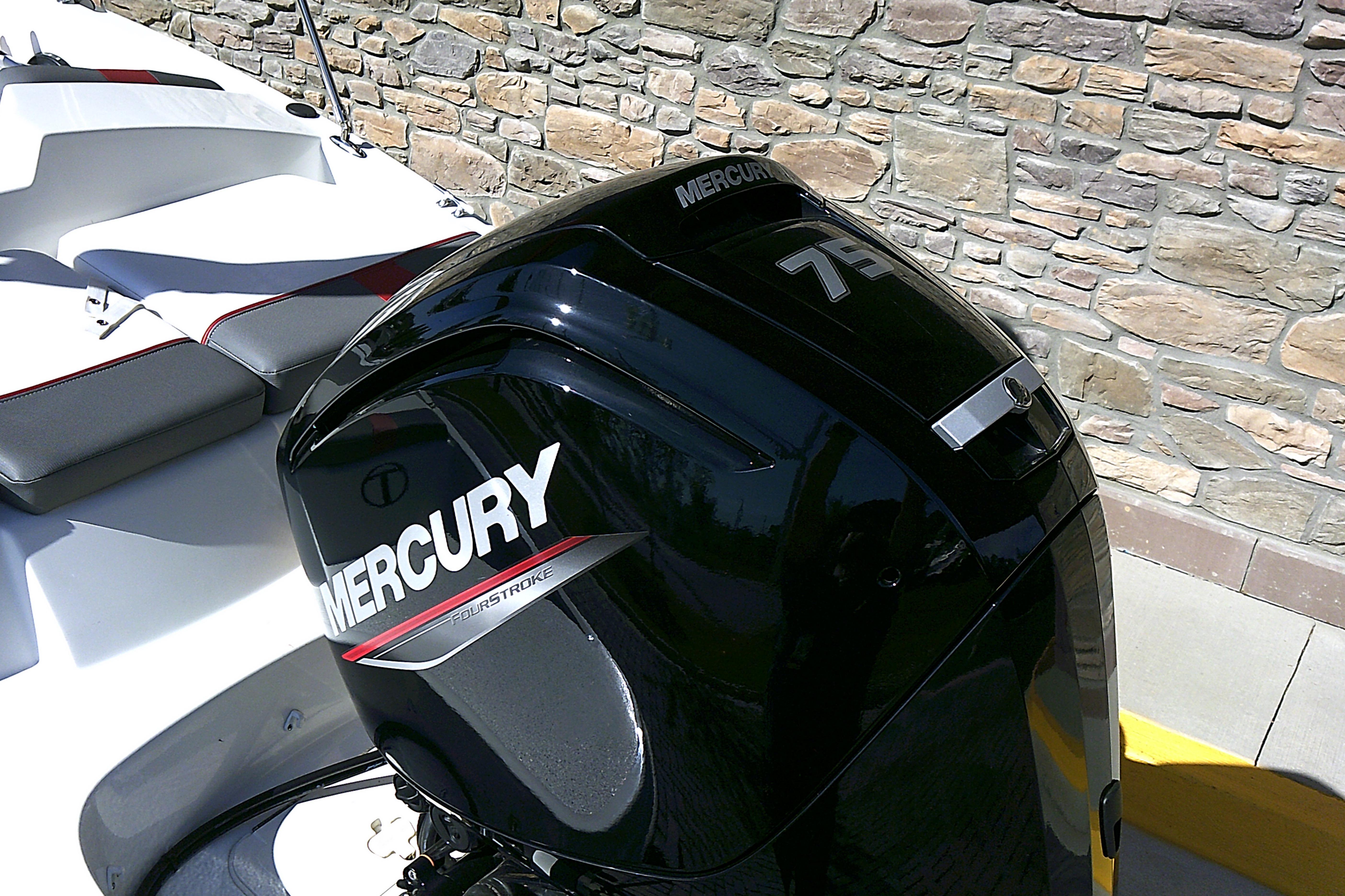 2025 Tahoe T16 boat with Mercury 75 horsepower outboard motor.