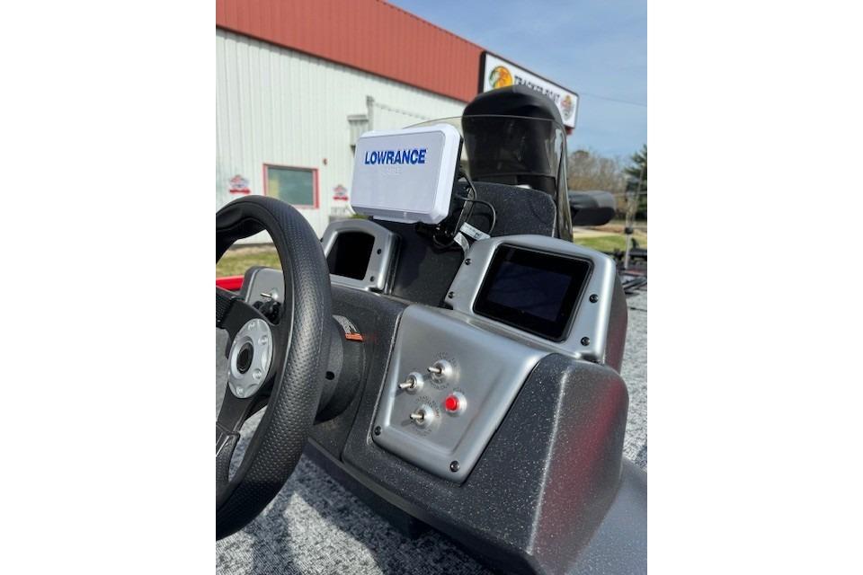 2026 Tracker Pro Team 175 boat dashboard with Lowrance navigation system.