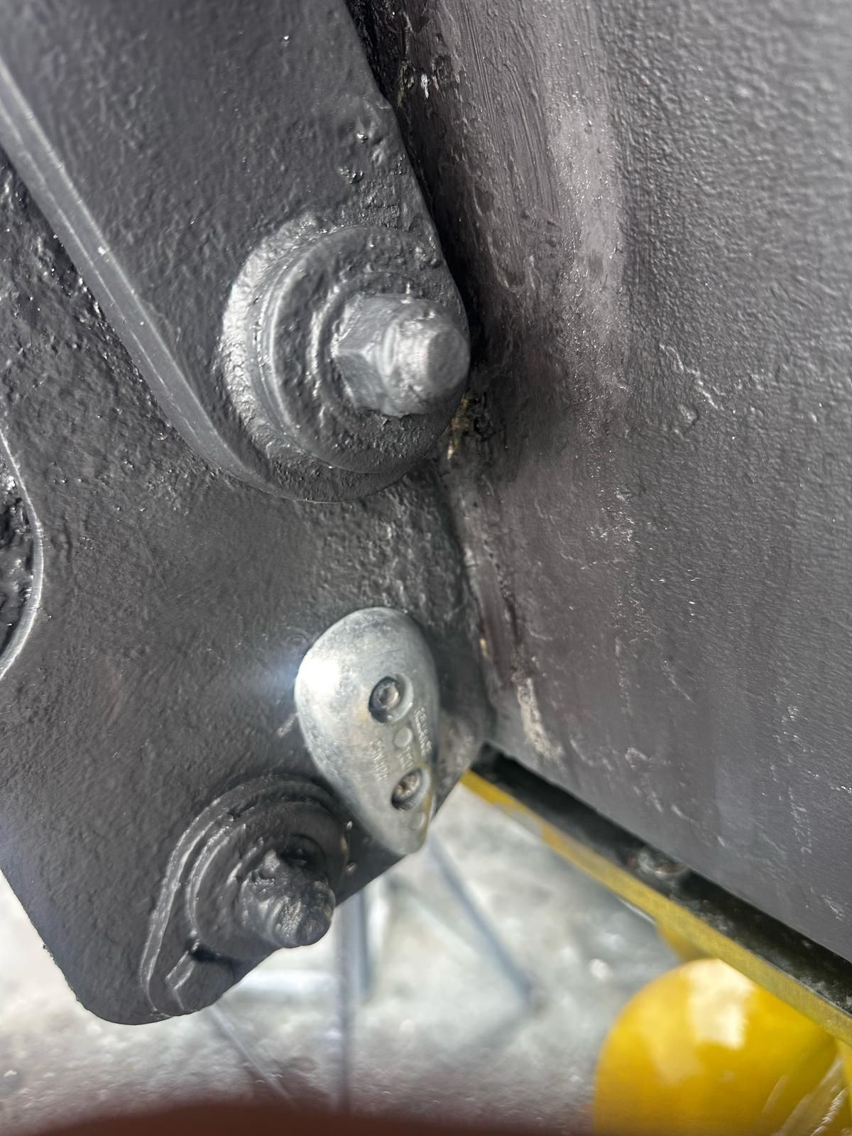 Close-up of a Sea Ray 450 boat part, year 2010.