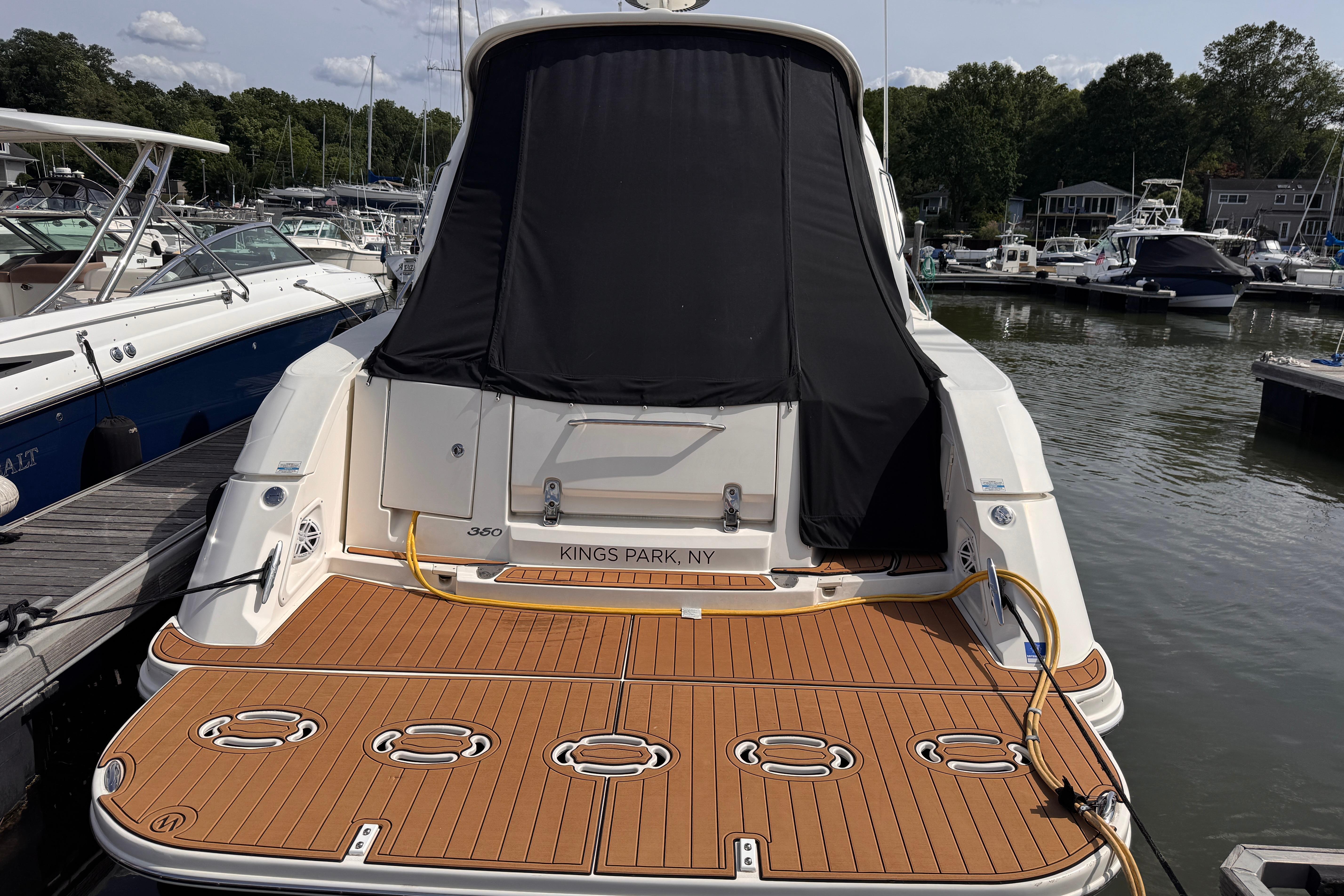 2008 Sea Ray Sundancer 350 docked at Kings Park, NY marina.