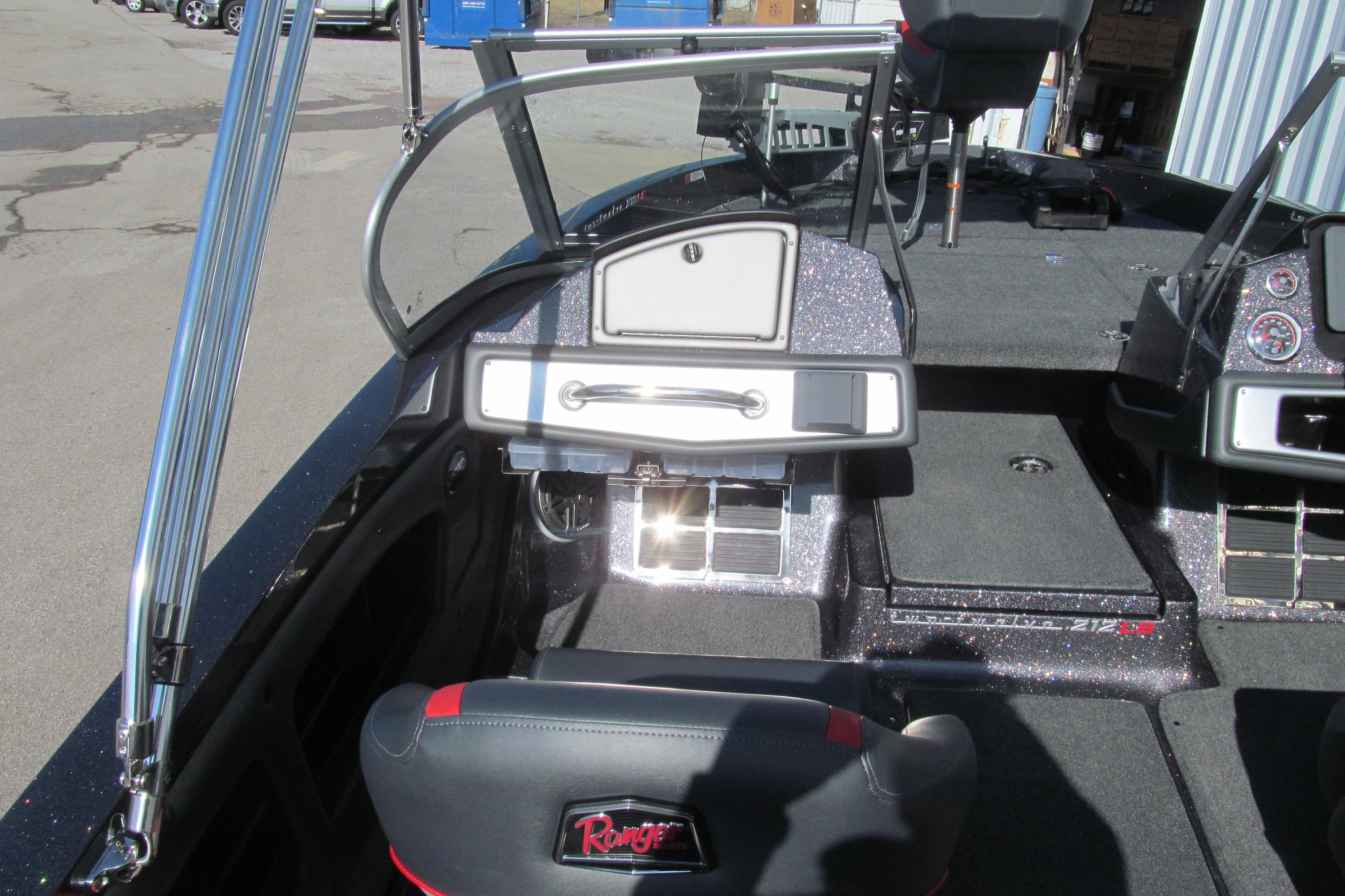 2026 Ranger 212LS boat interior with modern dashboard and seating.