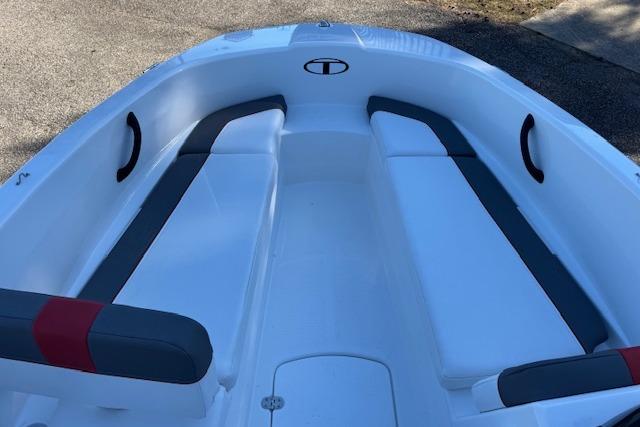 2026 Tahoe T16 boat interior with sleek seating and modern design.