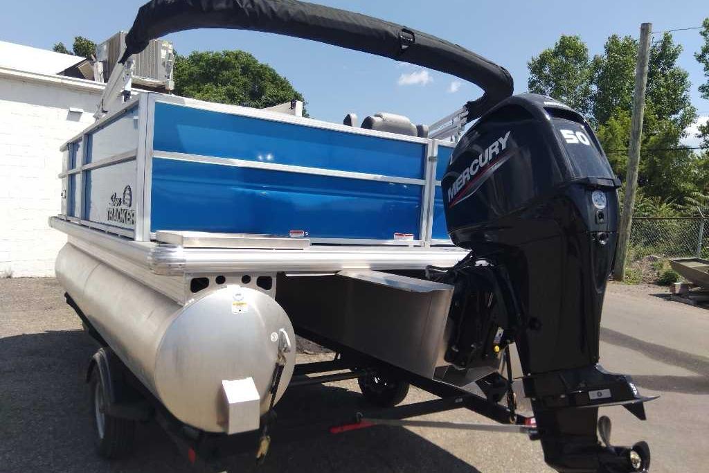 2026 Sun Tracker Party Barge 16 DLX with Mercury 50 outboard motor.
