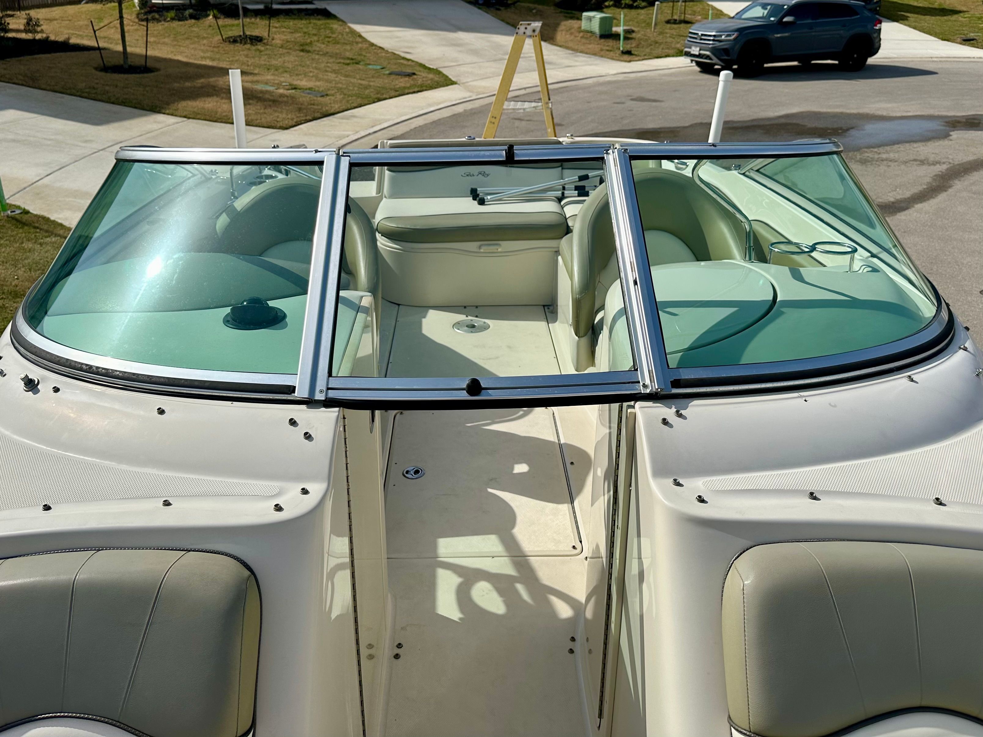 Interior view of a 2006 Sea Ray 240 Sundeck boat.