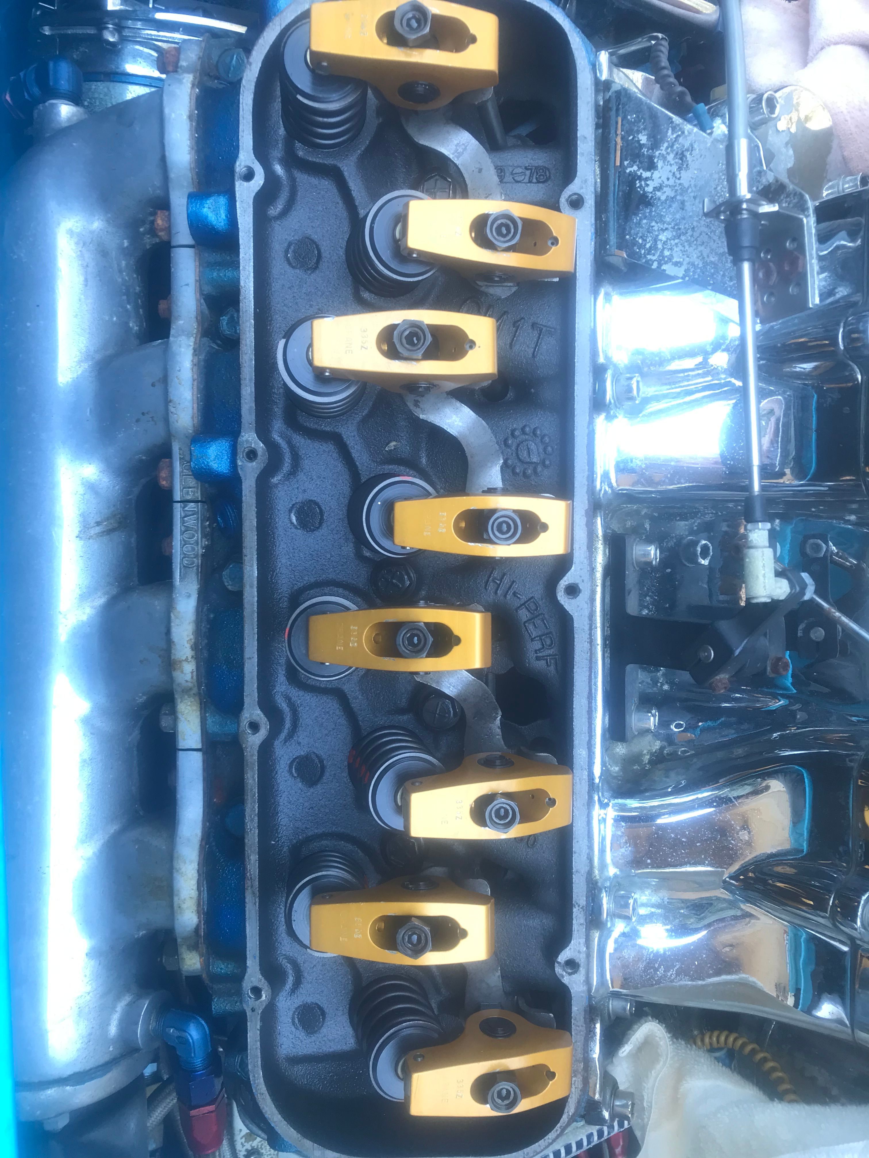 Engine of a 1976 Tahiti Day Cruiser boat, close-up view.