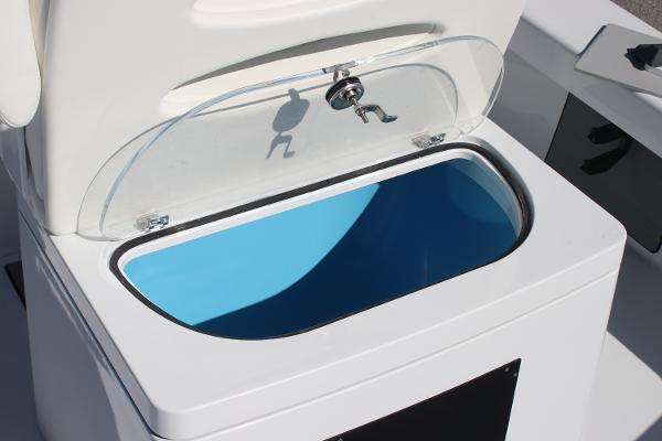 Open storage compartment on 2025 East Cape 25 Open boat.