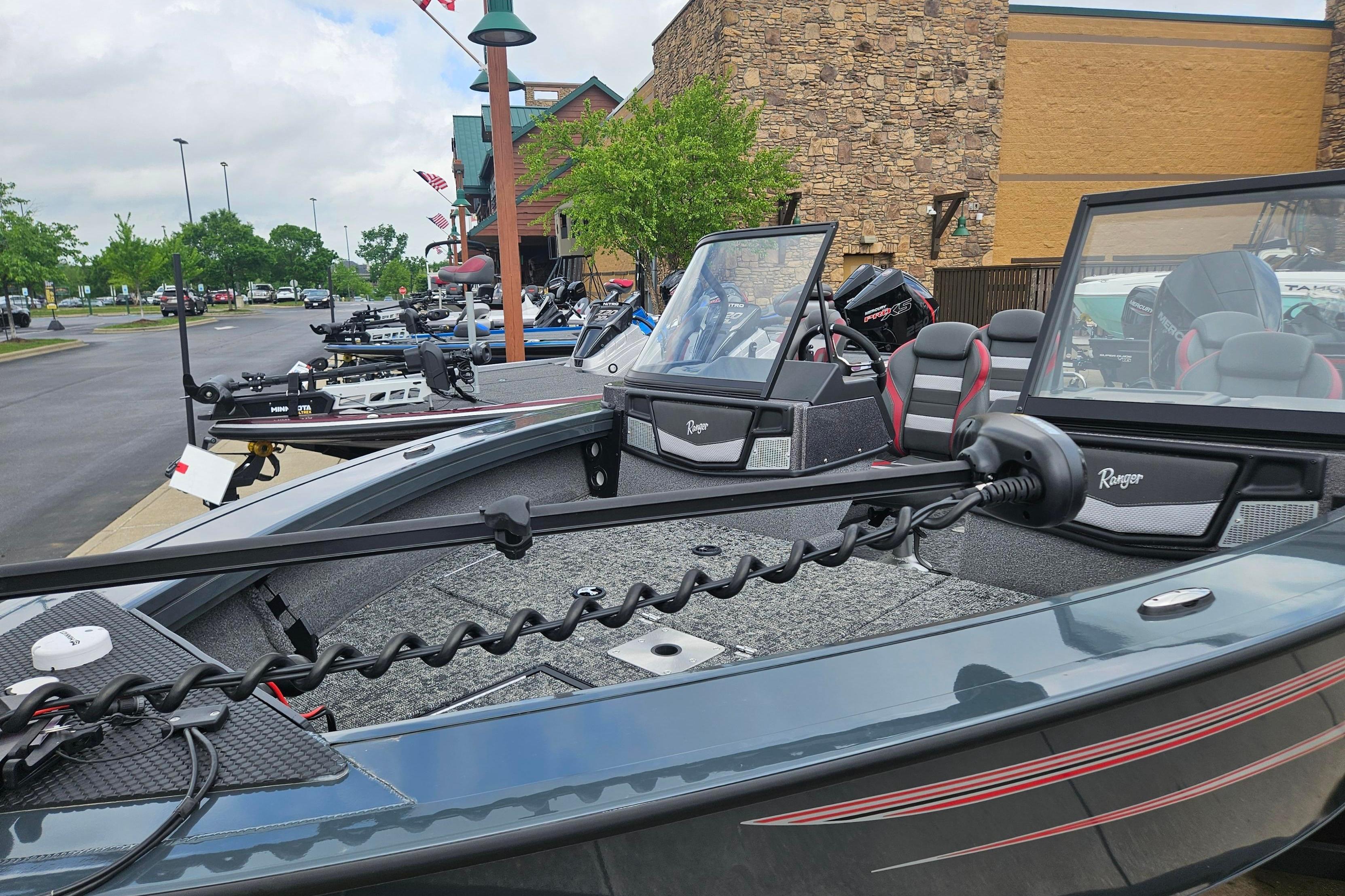 2025 Ranger VX1888 WT boat displayed outdoors with modern design and equipment.