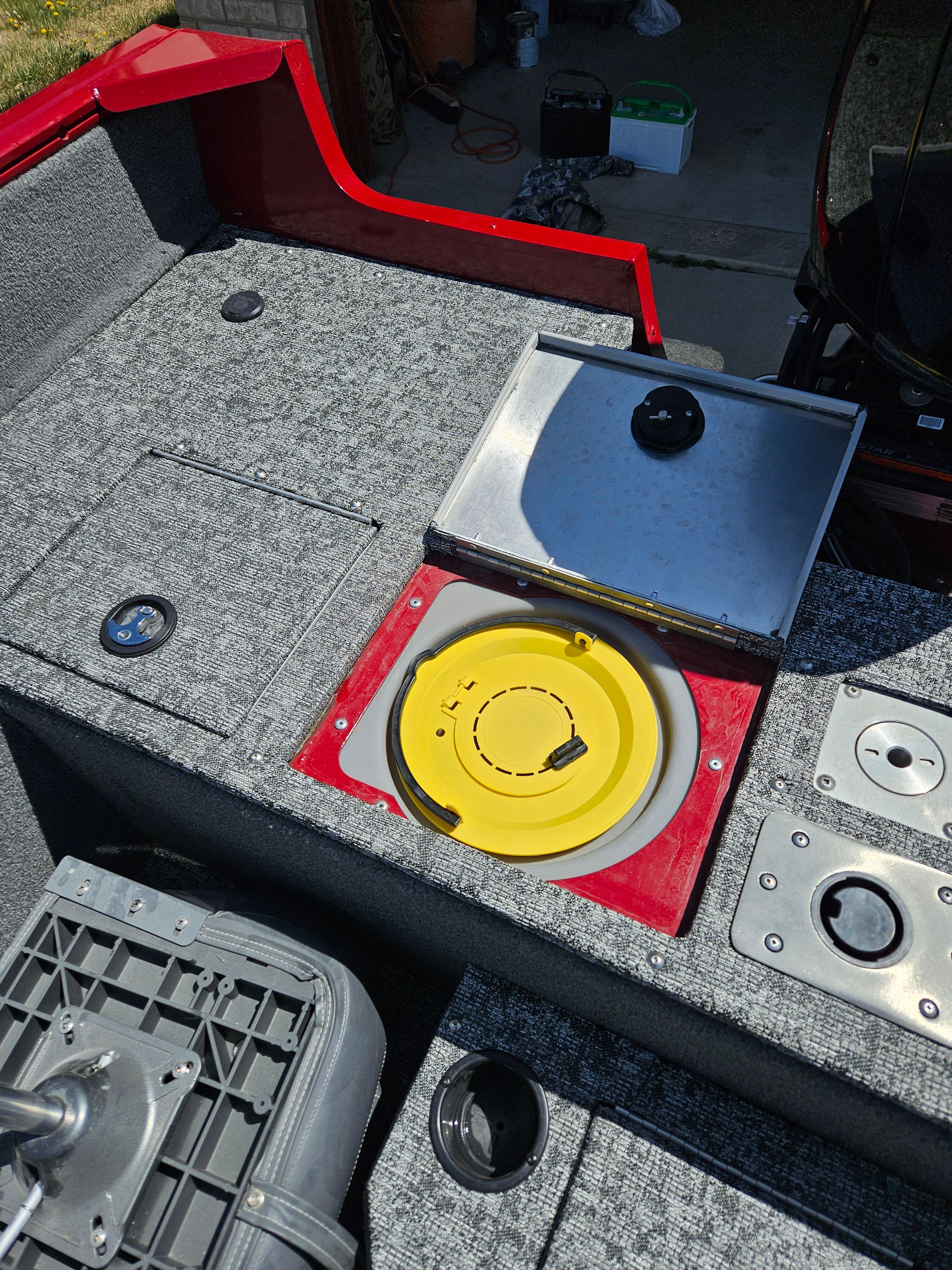 Interior view of a 2021 Tracker Pro Guide V-175 WT boat.