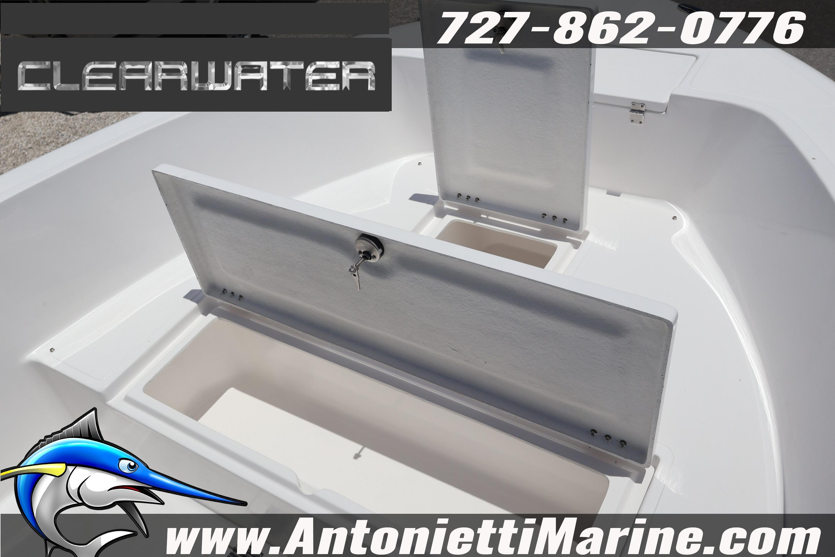2026 Clearwater 2000 Center Console boat interior with storage compartments.