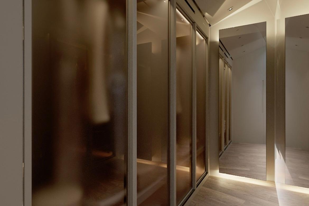 Luxurious interior of 2024 Sanlorenzo SL90A yacht with elegant wood finishes and ambient lighting.