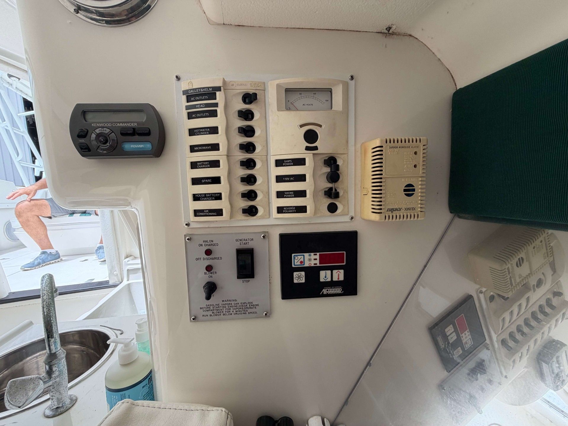 Electronics and control panel in a 2000 Intrepid 366 Cuddy.