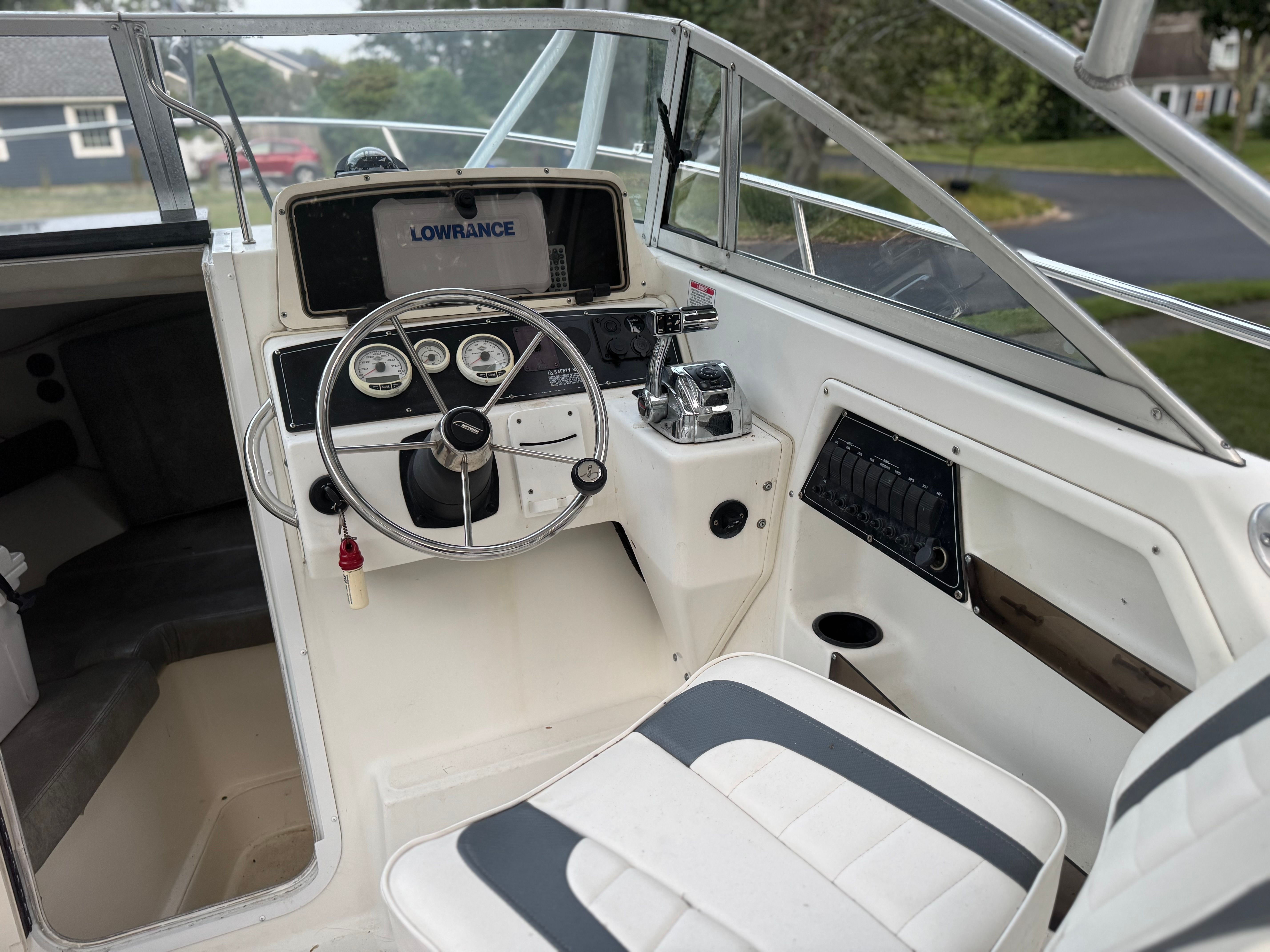 Interior of a 2000 Boston Whaler Conquest boat.