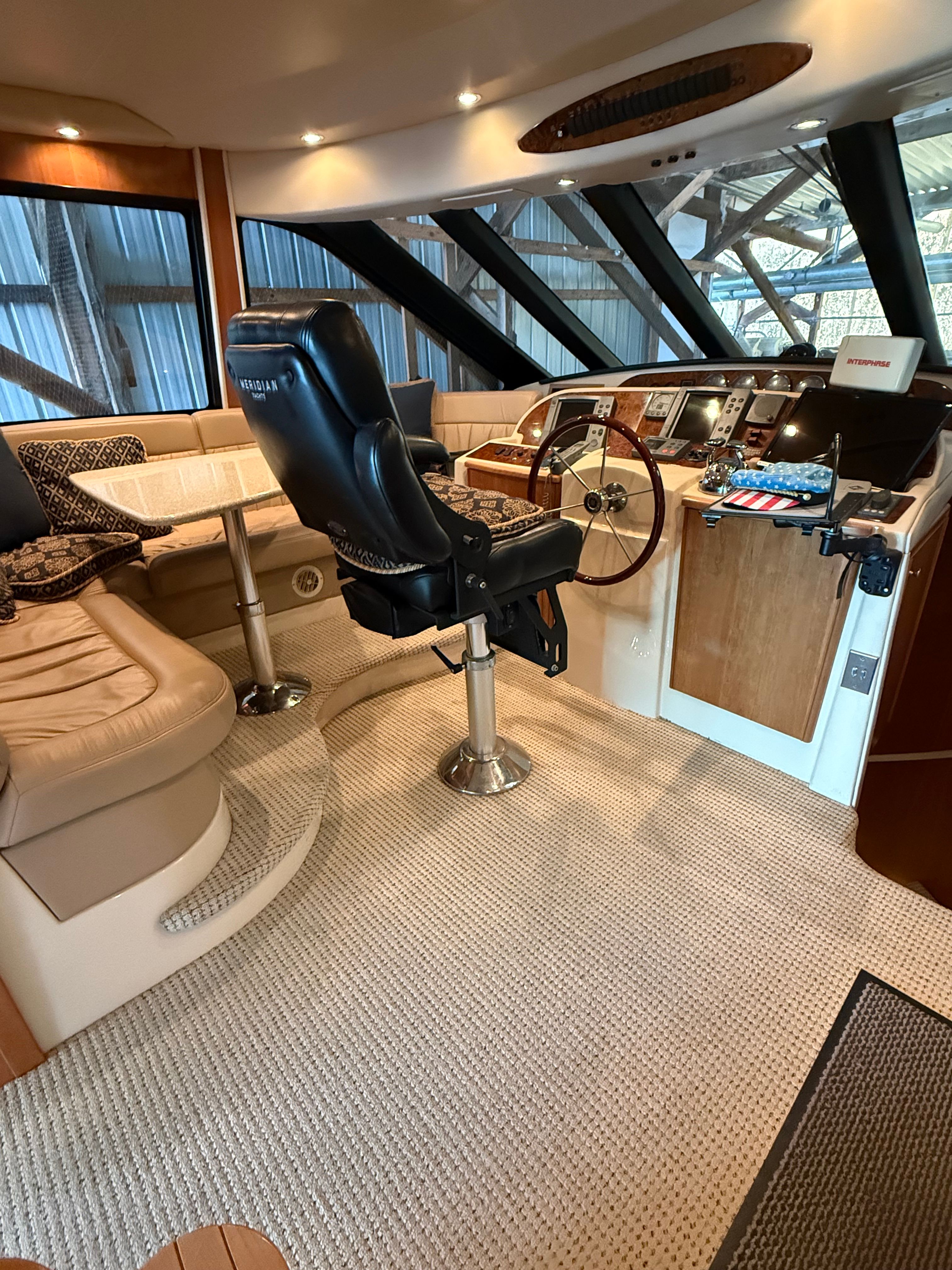 Interior of a 2003 Meridian 540 Pilothouse yacht.