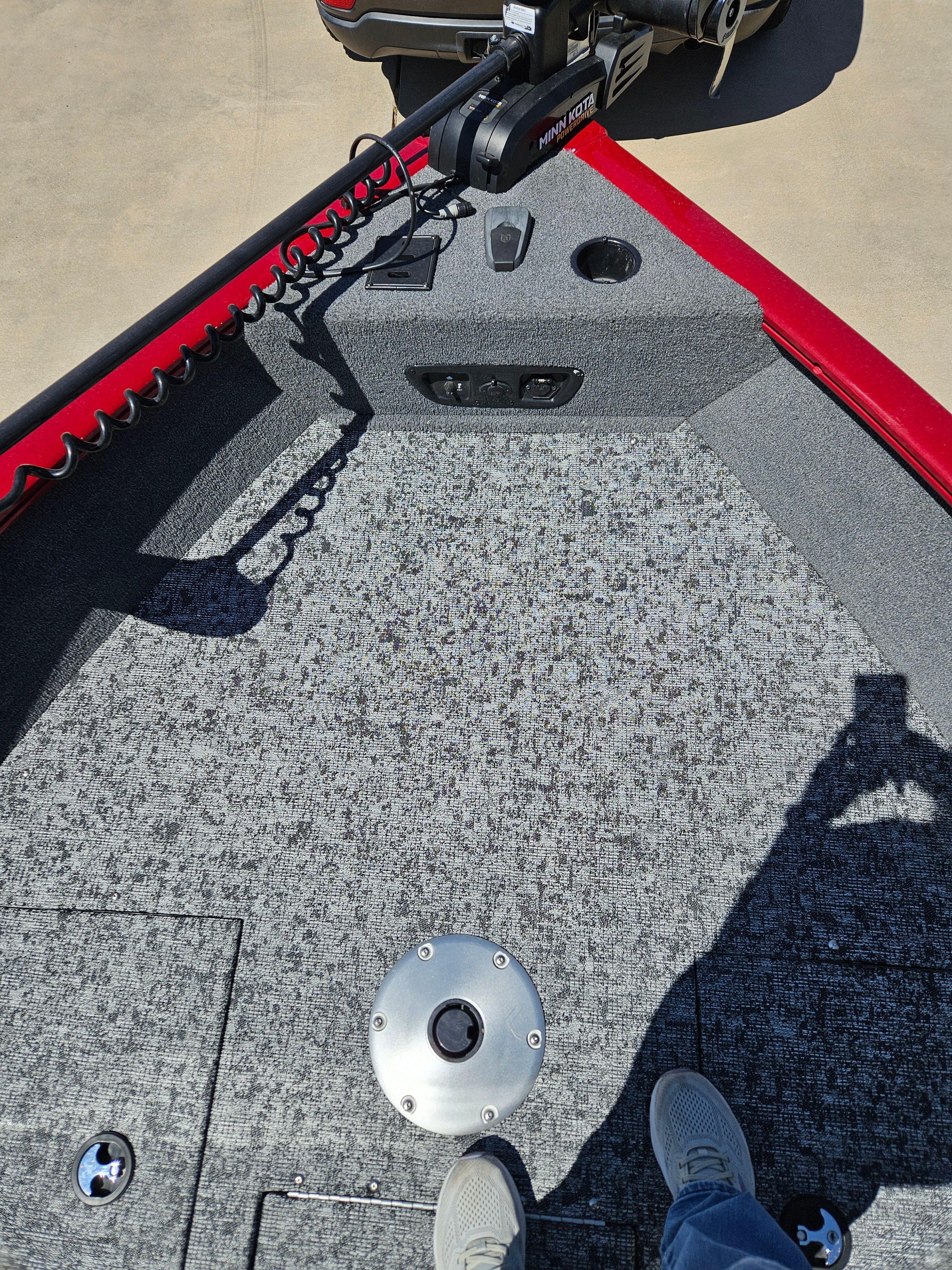 Interior view of a 2021 Tracker Pro Guide V-175 WT boat.