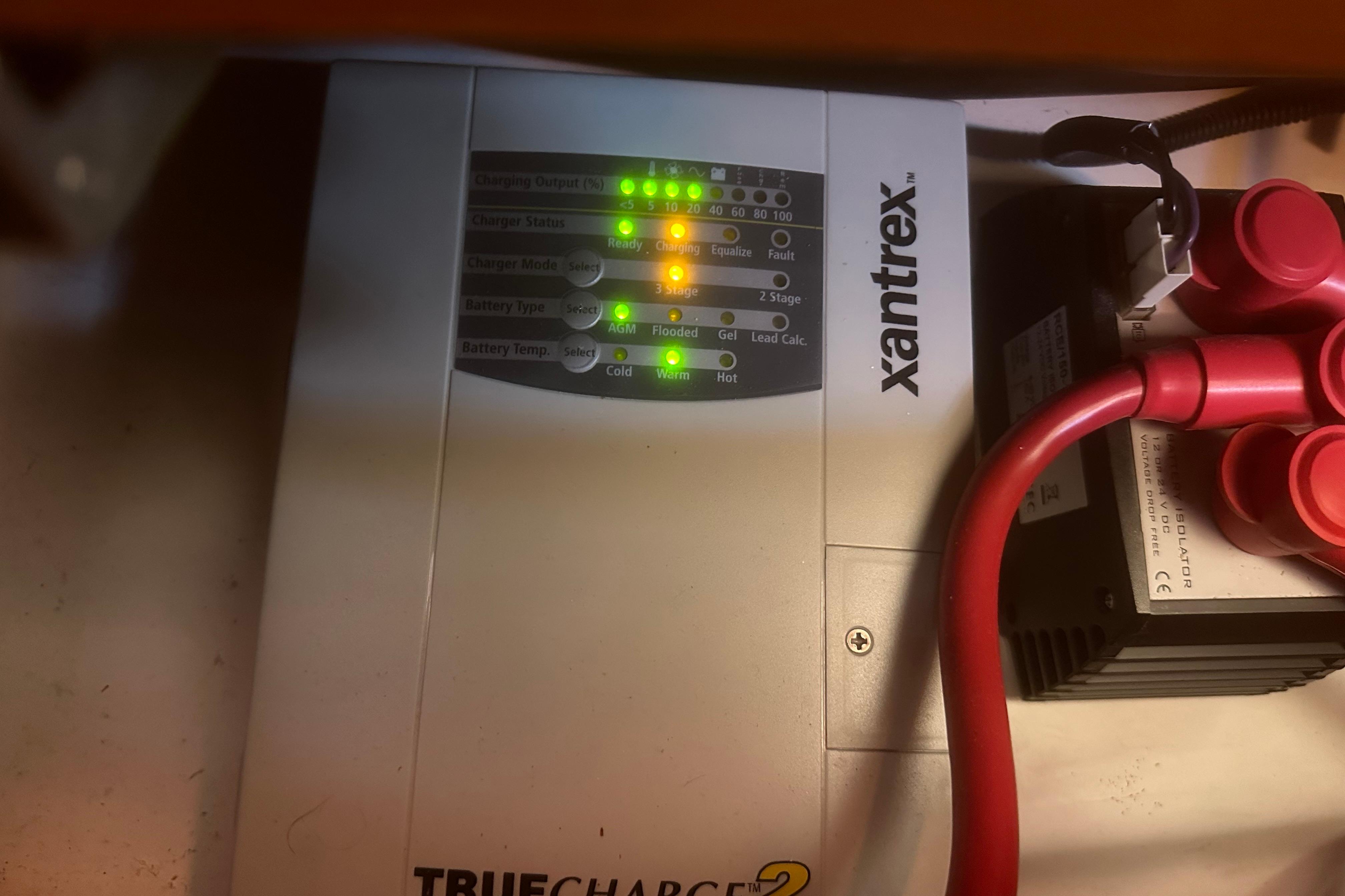 Xantrex TrueCharge2 battery charger in a 2015 Beneteau Oceanis 37 sailboat.
