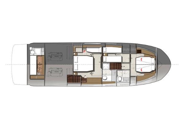 Manufacturer Provided Image: Floor plan of 2022 Prestige 520 yacht, showcasing cabin and interior layout.