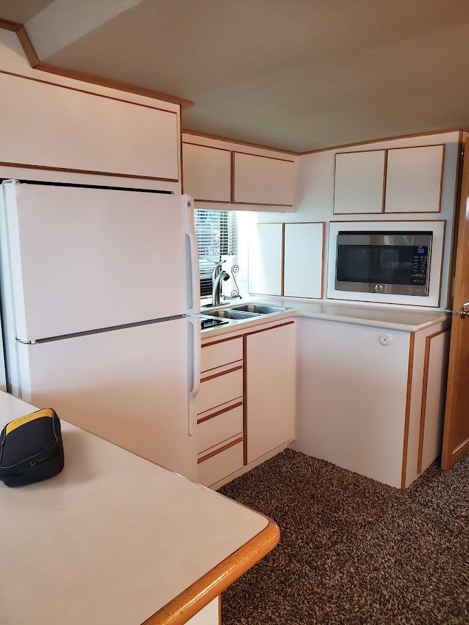 Kitchen area on a 1996 Motor Yacht Blue Water.