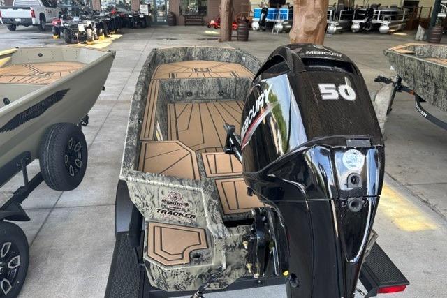 2026 Tracker Grizzly 1650 T Prairie Wings Edition boat with Mercury 50 HP engine.