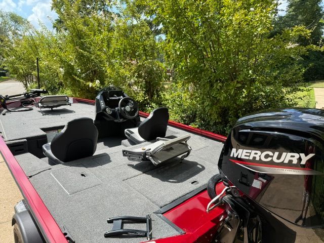 A 2024 Crestliner XF 179 boat with a Mercury outboard motor.