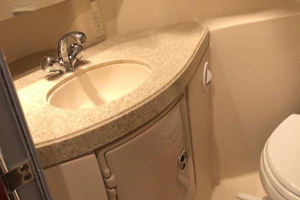 2007 Regal 3060 Window Express bathroom with sink and toilet.