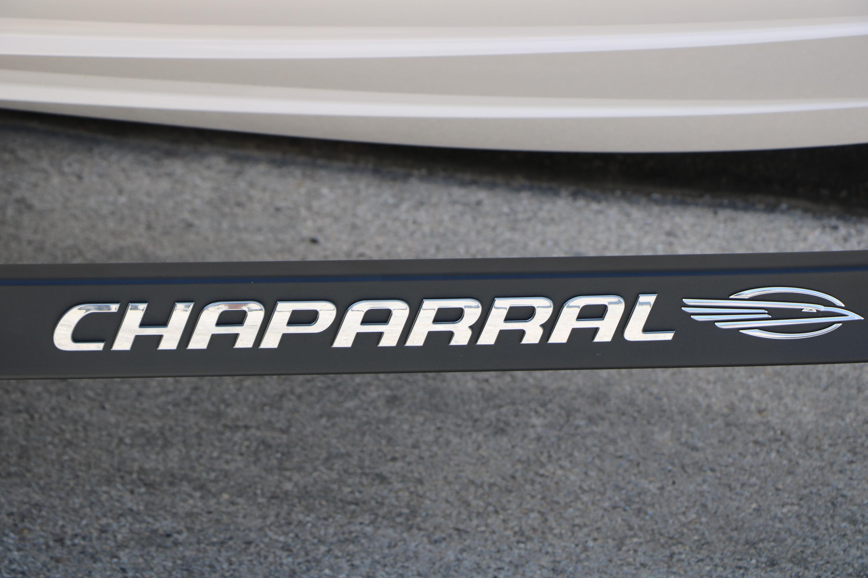 Chaparral 21 SSi Ski & Fish 2025 logo on a sleek black surface.