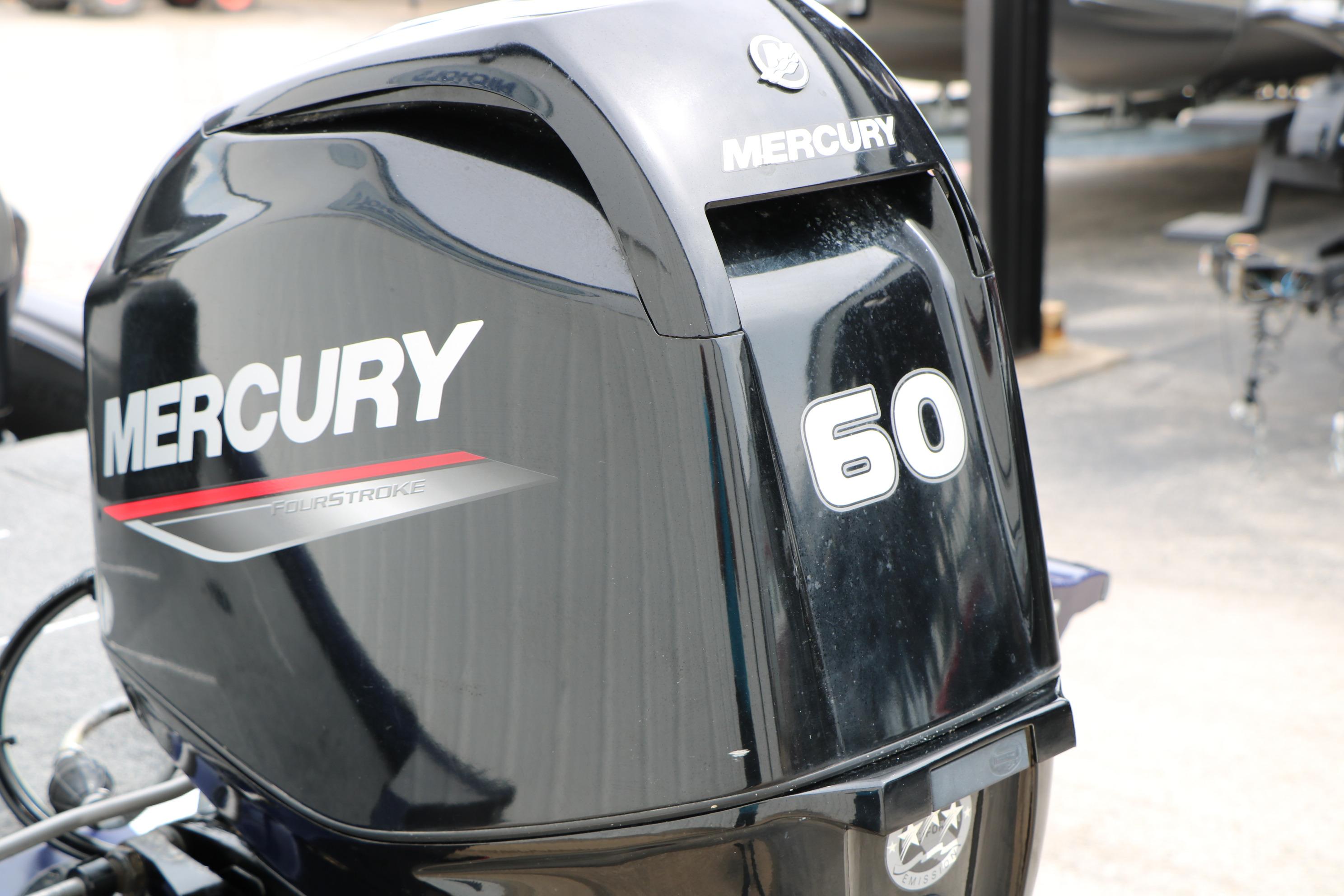 Mercury 60 horsepower outboard motor on 2022 Tracker Pro Team 175 TF boat.