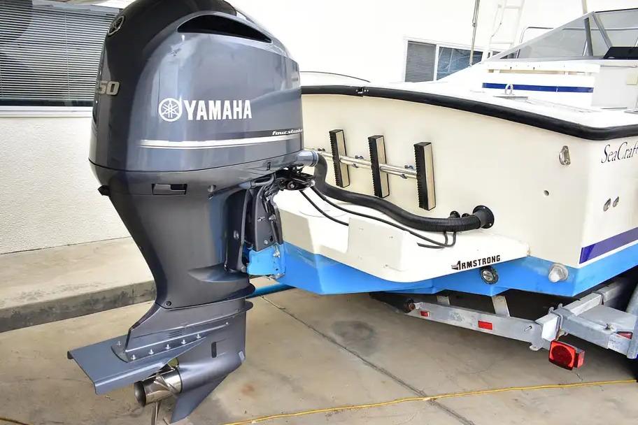 1978 SeaCraft SC 21 Open boat with Yamaha outboard motor on trailer.