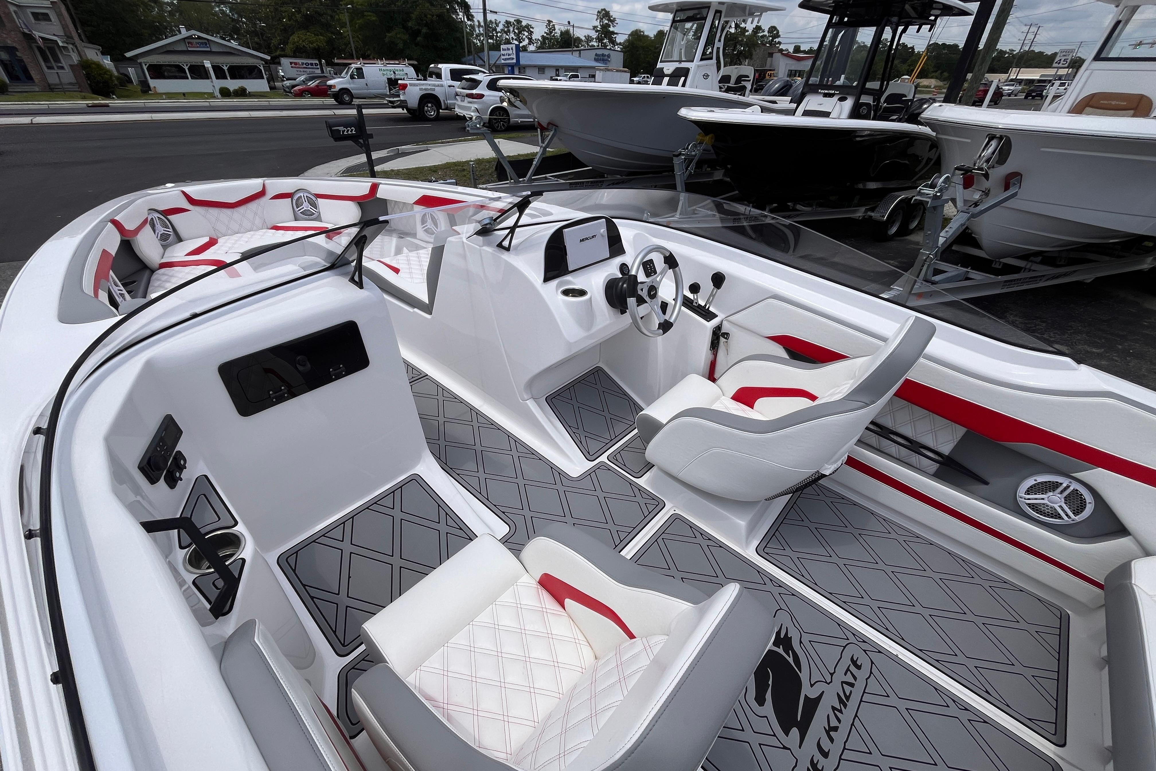 Interior of Checkmate Pulsare 2400 BRX boat, model year 2025.