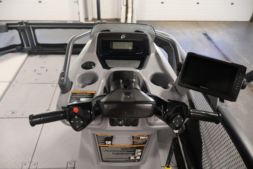 2023 Sea-Doo Switch Sport Compact dashboard with controls and Garmin display.