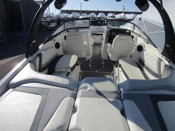 2017 Larson 292 LXI boat interior with spacious seating and modern design.