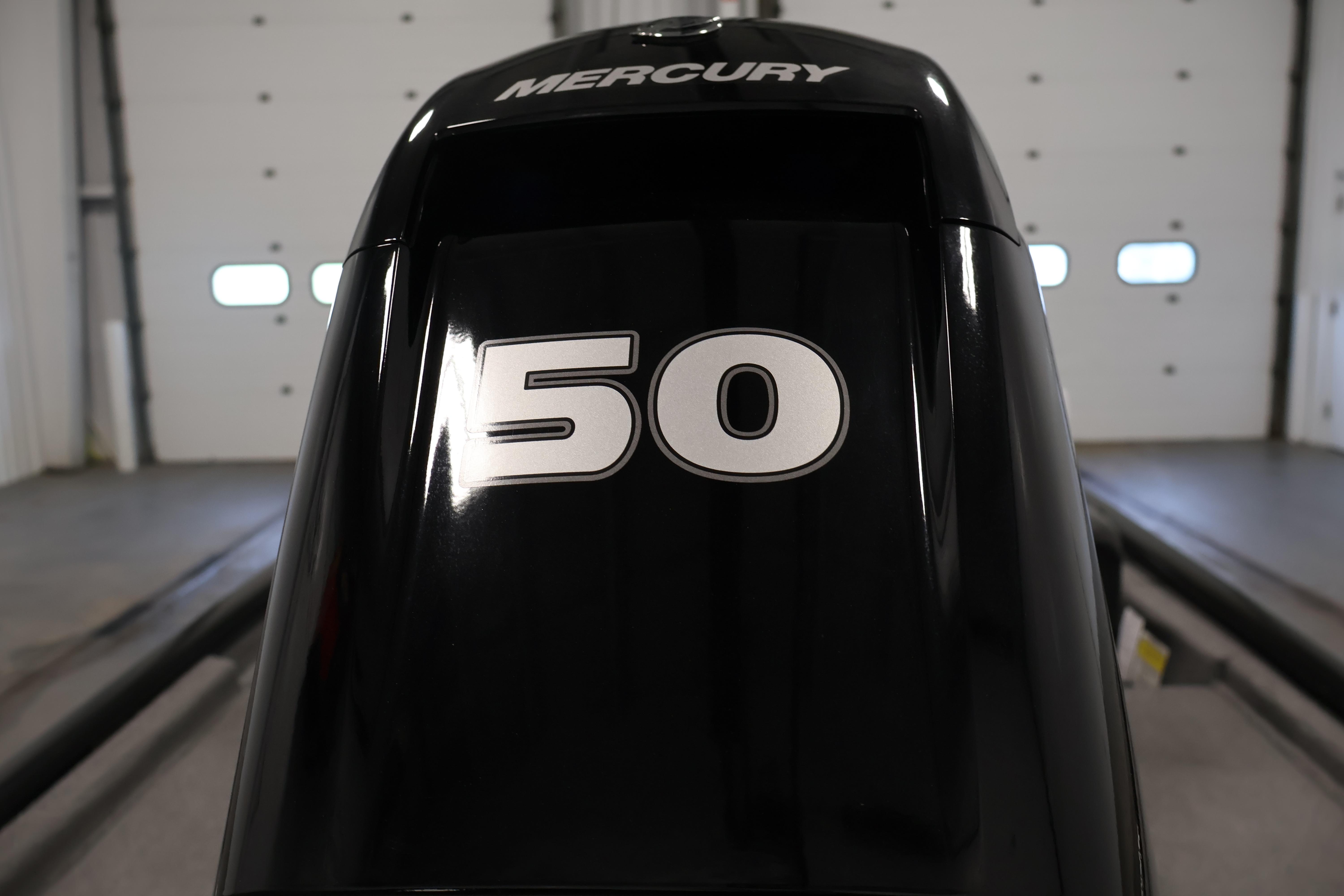 Mercury 50 horsepower engine on 2024 Tracker Pro 170 boat.