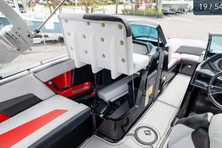 2019 MasterCraft XStar interior with modern seating and sleek design.