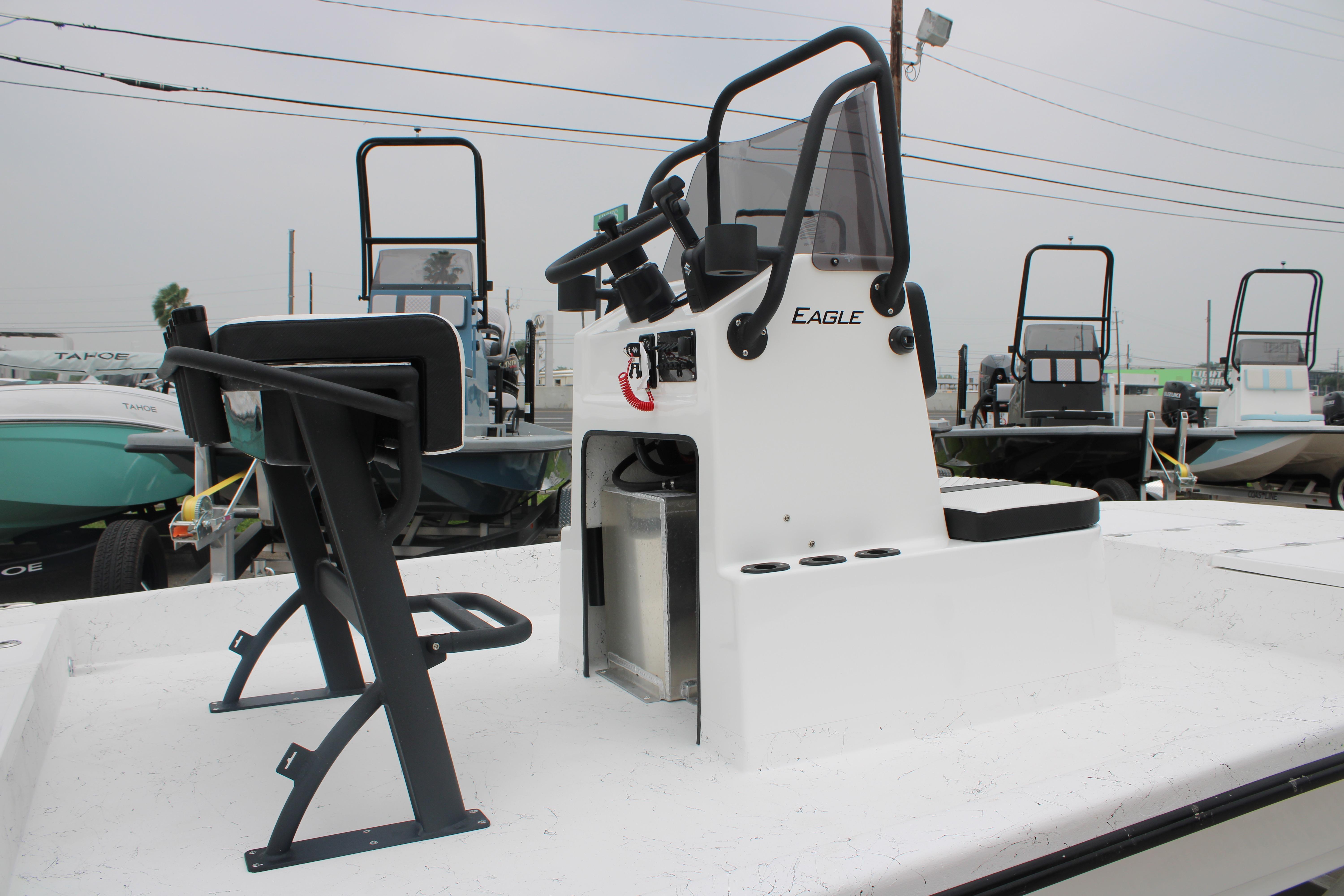 2026 Freedom Boats 16' Eagle with dual seating and steering console.