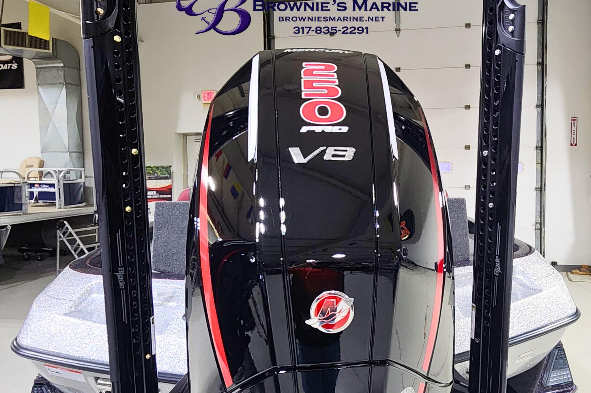 2026 Ranger Z521 boat with powerful 250 Pro V8 engine at Brownie's Marine showroom.