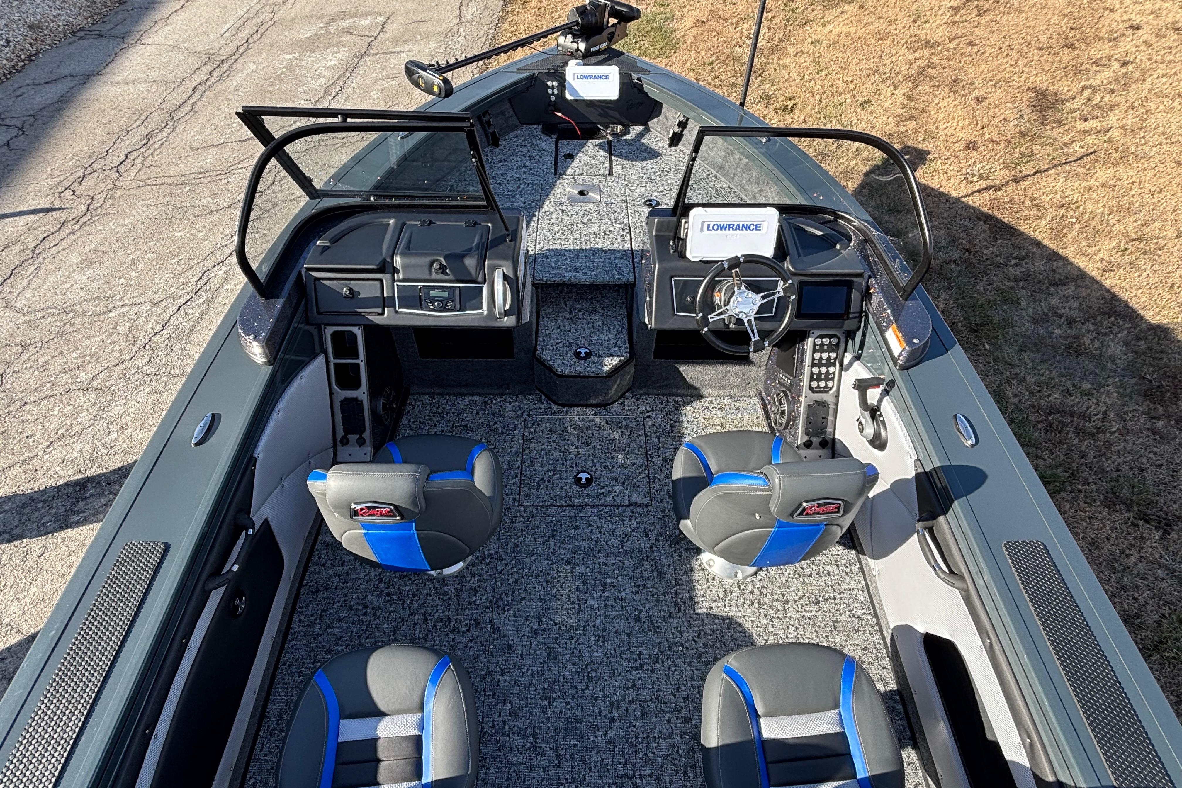 2026 Ranger VX1888 WT boat interior with modern dashboard and seating.