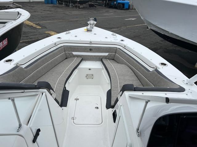 2025 Sea Pro 240 Dual Console boat with spacious seating and sleek design.